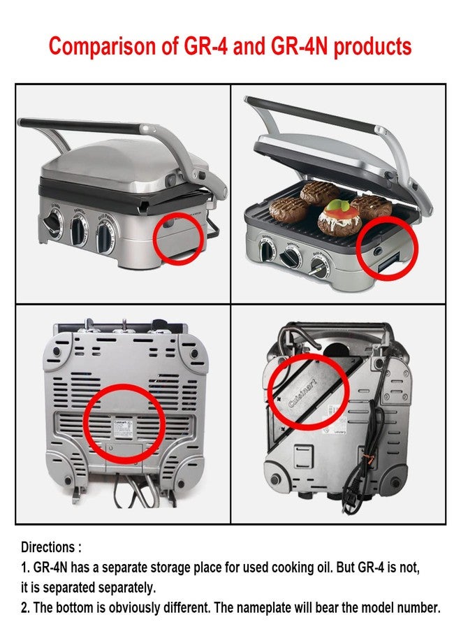 FOCOllK Waffle Plates for Cuisinart Griddler GR-4N, GR-5B, GR-6 and GRID-8N Series - 4 Slicer Nonstick Coating Baking Plates - Image 3
